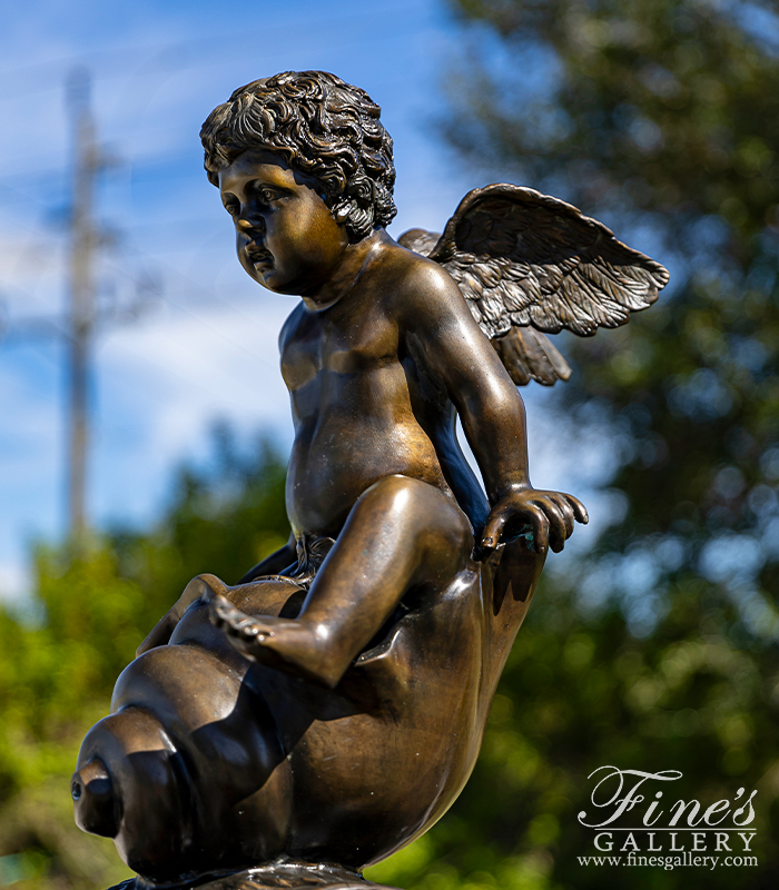 Bronze Fountains  - Cherub And Shells Fountain In Bronze - BF-749